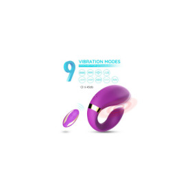 Vibromasseur forme U Violet pour couple avec double moteurs 